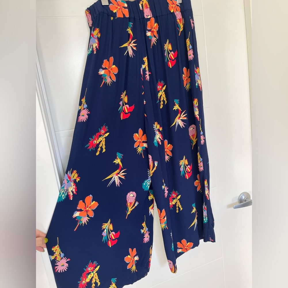 NWT Madewell Navy Floral Pants - Picture 5 of 7